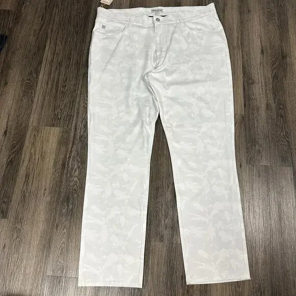 NWT Peter Millar Men's EB66 Brushstroke Camo Five-Pocket Golf Pants Grey 38x30